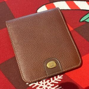 Dunhill Textured Brown Leather Card Holder Made In Italy